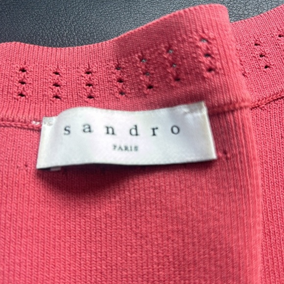 Robe pull femme Sandro PARIS rose mini coupe et évasée taille S size 36 - Picture 4 of 6